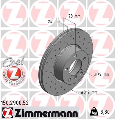 ZIMMERMANN stabdžių diskas 150.2900.52