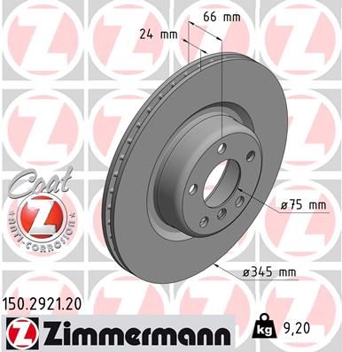 ZIMMERMANN stabdžių diskas 150.2921.20