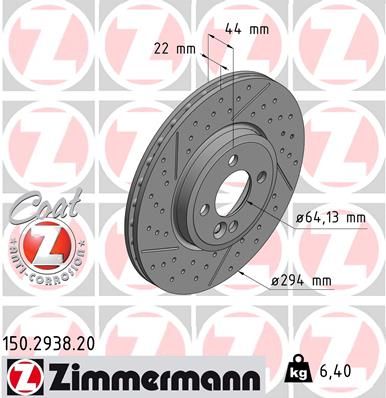 ZIMMERMANN stabdžių diskas 150.2938.20