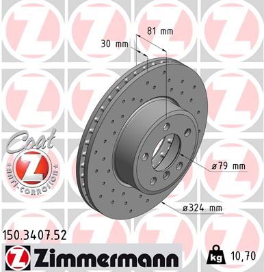 ZIMMERMANN stabdžių diskas 150.3407.52