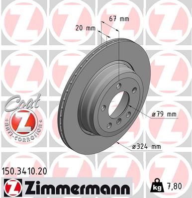 ZIMMERMANN Тормозной диск 150.3410.20