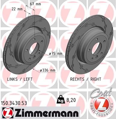 ZIMMERMANN Тормозной диск 150.3430.53