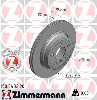 ZIMMERMANN Тормозной диск 150.3432.20