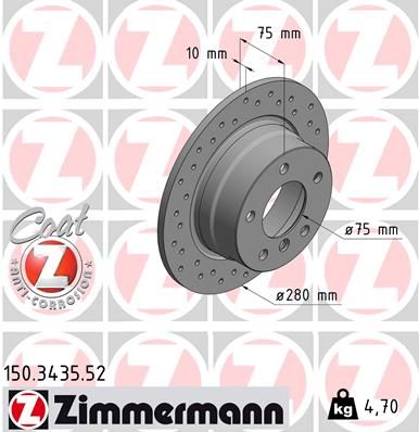 ZIMMERMANN stabdžių diskas 150.3435.52