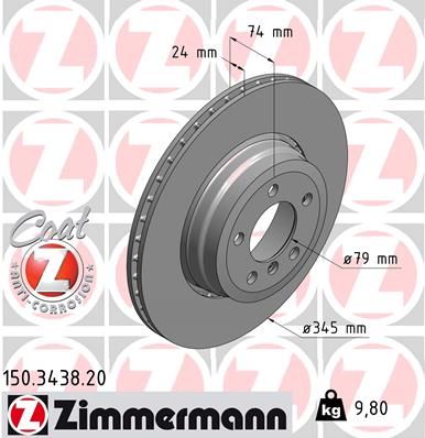 ZIMMERMANN stabdžių diskas 150.3438.20