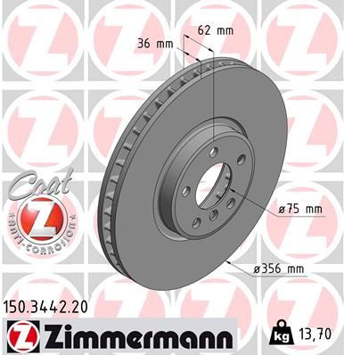 ZIMMERMANN Тормозной диск 150.3442.20