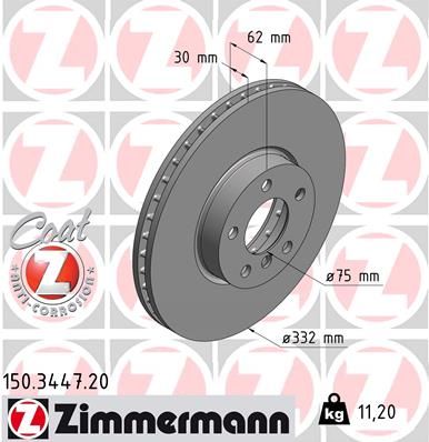 ZIMMERMANN stabdžių diskas 150.3447.20