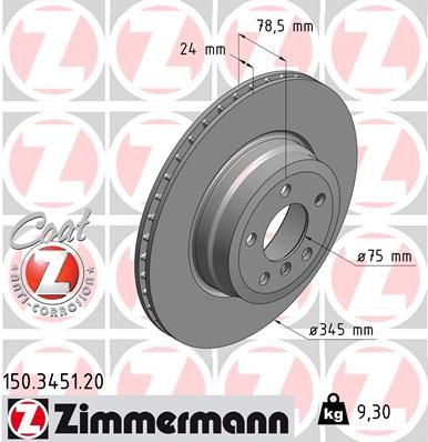 ZIMMERMANN Тормозной диск 150.3451.20