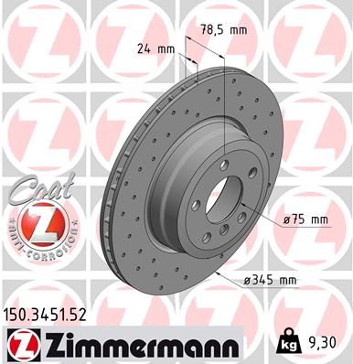 ZIMMERMANN Тормозной диск 150.3451.52