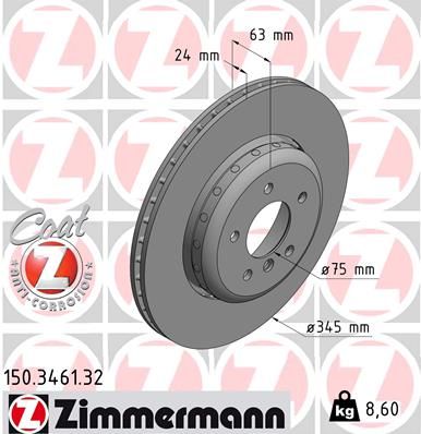 ZIMMERMANN Тормозной диск 150.3461.32