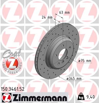 ZIMMERMANN Тормозной диск 150.3461.52