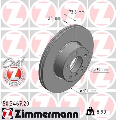 ZIMMERMANN stabdžių diskas 150.3467.20