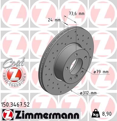 ZIMMERMANN stabdžių diskas 150.3467.52