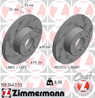 ZIMMERMANN Тормозной диск 150.3467.53