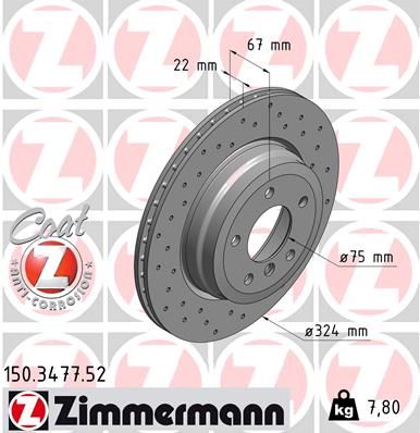 ZIMMERMANN stabdžių diskas 150.3477.52