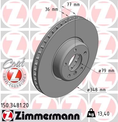 ZIMMERMANN stabdžių diskas 150.3481.20