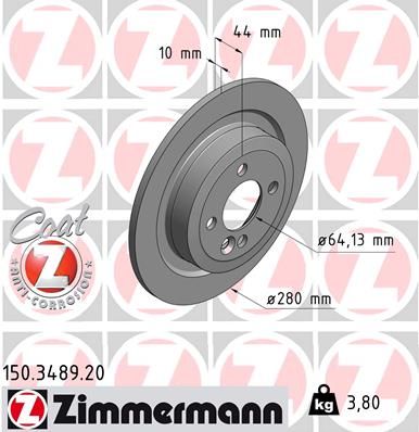 ZIMMERMANN stabdžių diskas 150.3489.20