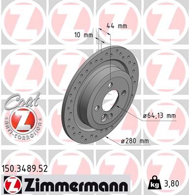 ZIMMERMANN stabdžių diskas 150.3489.52