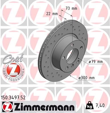 ZIMMERMANN Тормозной диск 150.3497.52