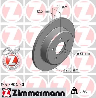 ZIMMERMANN Тормозной диск 155.3904.20