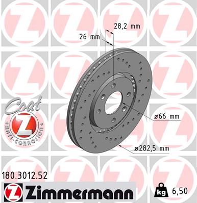 ZIMMERMANN Тормозной диск 180.3012.52