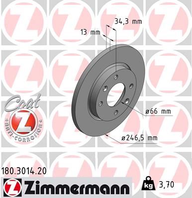 ZIMMERMANN Тормозной диск 180.3014.20