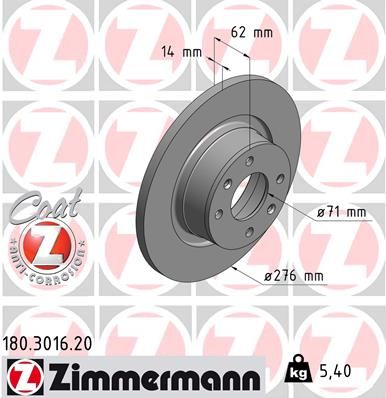 ZIMMERMANN Тормозной диск 180.3016.20