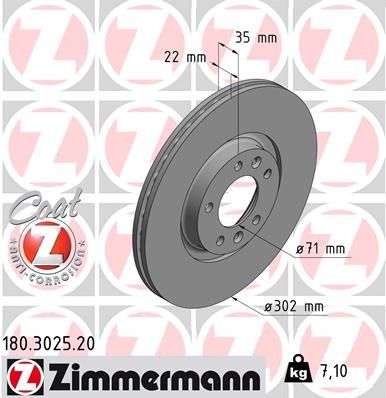 ZIMMERMANN Тормозной диск 180.3025.20