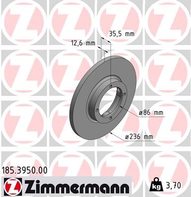 ZIMMERMANN stabdžių diskas 185.3950.00