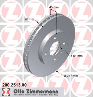 ZIMMERMANN Тормозной диск 200.2513.00