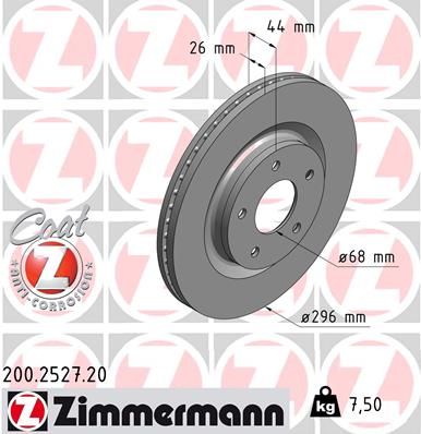 ZIMMERMANN stabdžių diskas 200.2527.20