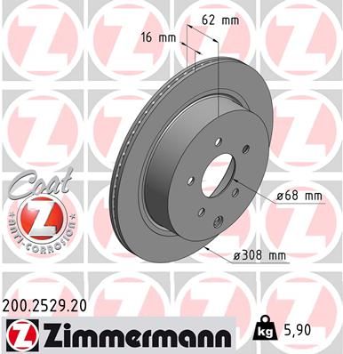 ZIMMERMANN stabdžių diskas 200.2529.20