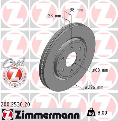 ZIMMERMANN stabdžių diskas 200.2530.20