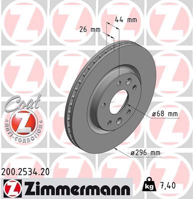 ZIMMERMANN stabdžių diskas 200.2534.20