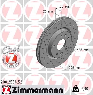 ZIMMERMANN Тормозной диск 200.2534.52