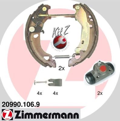 ZIMMERMANN stabdžių trinkelių komplektas 20990.106.9