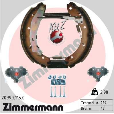 ZIMMERMANN stabdžių trinkelių komplektas 20990.115.0