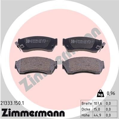 ZIMMERMANN Комплект тормозных колодок, дисковый тормоз 21333.150.1