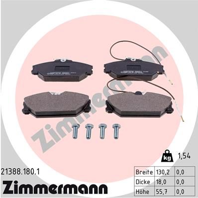 ZIMMERMANN Комплект тормозных колодок, дисковый тормоз 21388.180.1