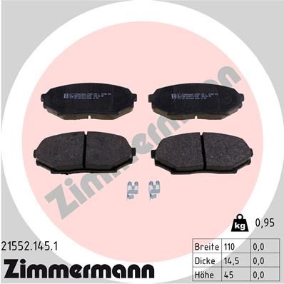 ZIMMERMANN Комплект тормозных колодок, дисковый тормоз 21552.145.1