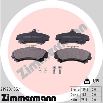 ZIMMERMANN Комплект тормозных колодок, дисковый тормоз 21920.155.1