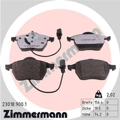 ZIMMERMANN stabdžių trinkelių rinkinys, diskinis stabdys 23018.900.1