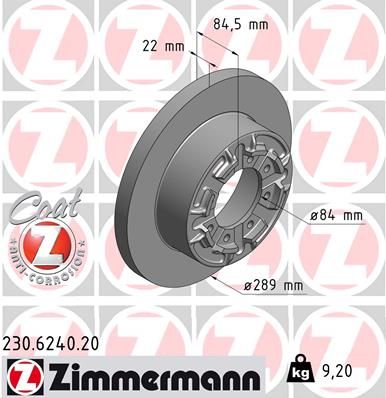 ZIMMERMANN Тормозной диск 230.6240.20