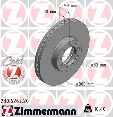 ZIMMERMANN Тормозной диск 230.6267.20