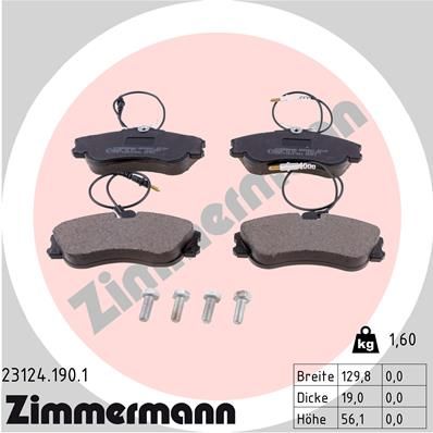 ZIMMERMANN Комплект тормозных колодок, дисковый тормоз 23124.190.1