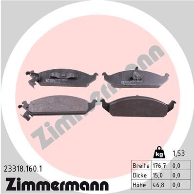 ZIMMERMANN Комплект тормозных колодок, дисковый тормоз 23318.160.1