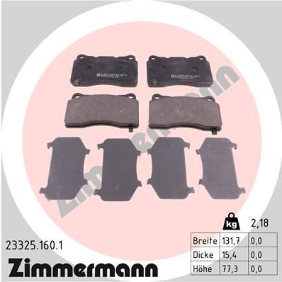 ZIMMERMANN Комплект тормозных колодок, дисковый тормоз 23325.160.1