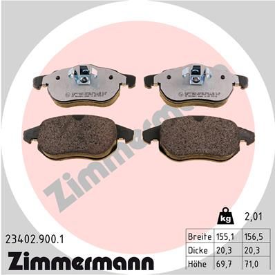 ZIMMERMANN Комплект тормозных колодок, дисковый тормоз 23402.900.1