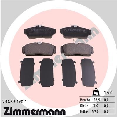 ZIMMERMANN Комплект тормозных колодок, дисковый тормоз 23463.170.1