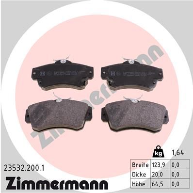 ZIMMERMANN Комплект тормозных колодок, дисковый тормоз 23532.200.1
